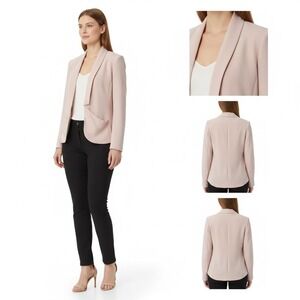 GAP Blazer Women Size 2 Blush Pink Open Front Long Sleeve Career Jacket Lq